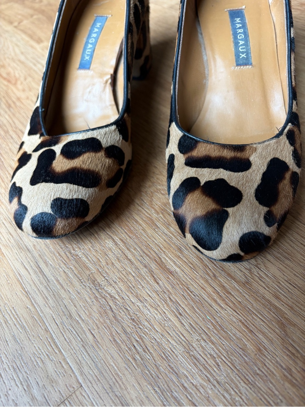 Margaux The Heel Leopard Haircalf Block Heel Pumps EU 36.5 US 6.5 - Picture 2 of 10